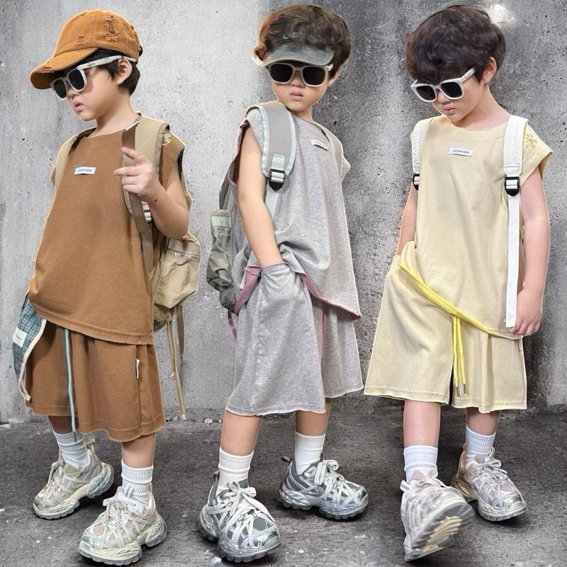 5109 Bộ quần áo babybuy sát nách quần ngố 3 màu cho bé trai và bé gái