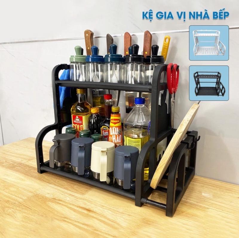 Kệ Gia Vị Nhà Bếp 2 Tầng Chữ B Kệ Để Đồ Thông Minh 2 Tầng Đa Năng Tiết Kiệm Không Gian Có Giá Để Thớt