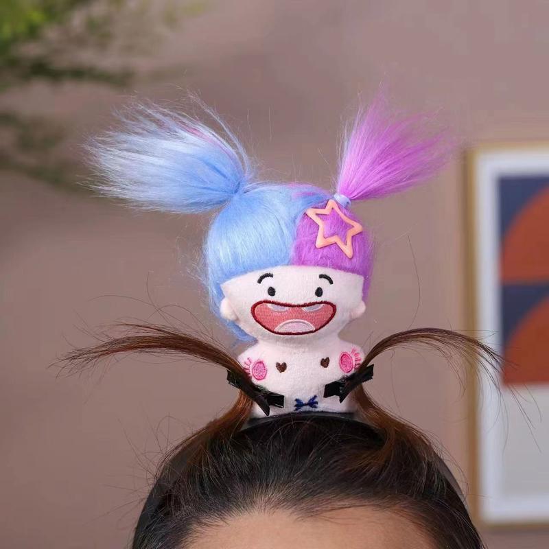 Product Introduction of New personality funny, toothless cotton doll, fried hair, funny headband, girlfriend photo props 2