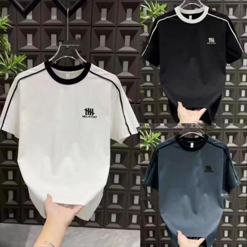 áo Thun Cổ Tròn ,Có Bigsize 65Kg - 140Kg, thun cotton cá sấu mặc nhẹ nhàng có lỗ thoát khí thoáng mát cho mùa hè Menswear Nam Kem Nhung Shirt