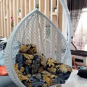 KURSI AYUNAN GANTUNG PEAR ROTAN SINTETIS INCLUDE BUSA DUDUKAN / DESAIN KURSI MINIMALIS MODERN