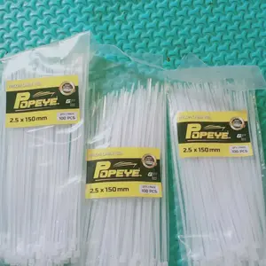 CABLE TIES 100MM 150MM 200MM 250MM 300MM TALI PENGIKAT PLASTIK KABEL TIS 10CM 15CM 20CM 25CM 30CM PER 100pc Putih Hitam