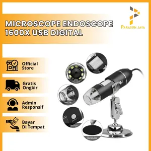 Digital Microscope Endoscope 1600x USB Mikroskop Endoskop LED Magnifie Portabel Serbaguna dengan Kabel USB dan Braket Plastik Krom untuk Inspeksi Industri dan Penelitian Ilmiah - Logam