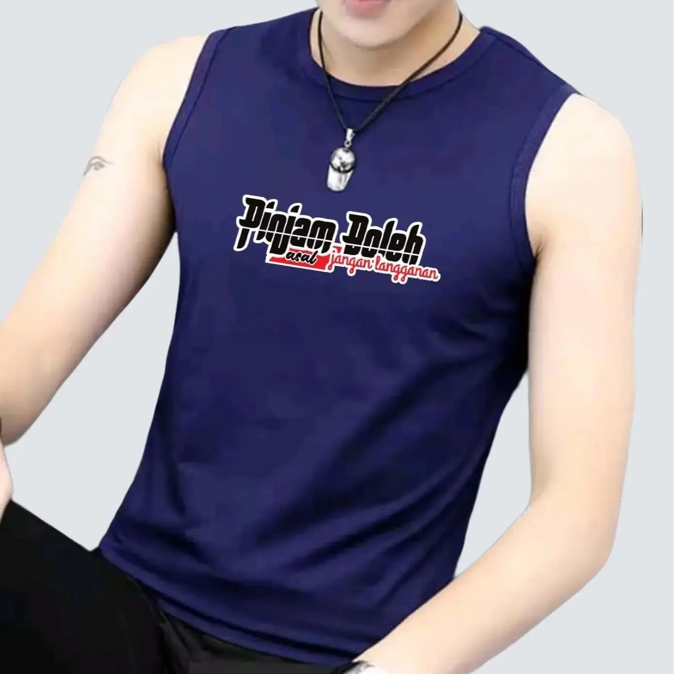 COD Kaos Singlet Pria , Baju Tanktop KATA KATA Grafis DTF/ Kaos Tanktop Pria / Singlet Pria Dewasa Keren / Kaos Buntung Gym Olahraga