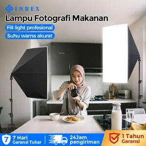 【24H shipping&Garansi 1 Tahun & COD】INBEX Softbox Lampu Lighting Konten Ring Light Fill Light Profesional Suhu Warna Akurat 3800Lm & 3 Warna  Untuk Studio Potografi, Video Vlog, Livestream