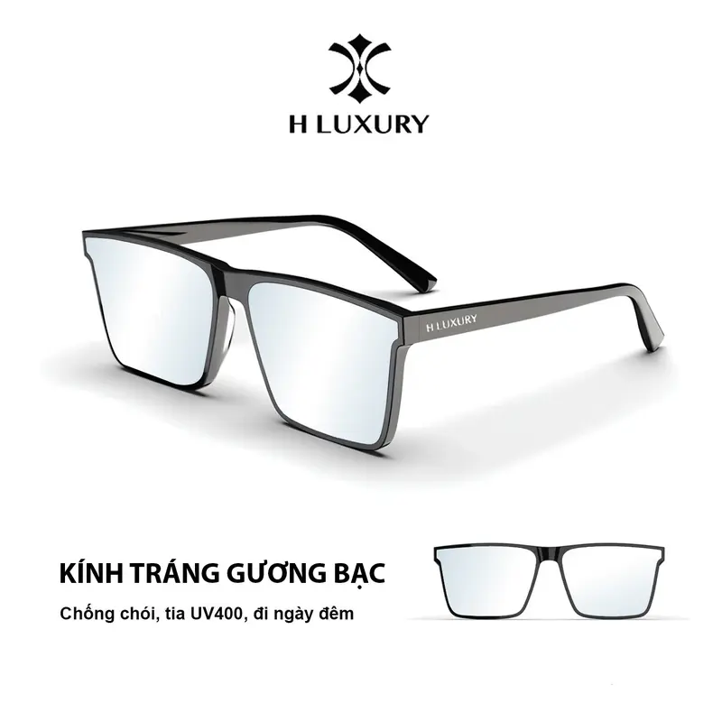 [Hluxury] Kính râm nam nữ H Luxury Eyewear Form chữ nhật V2 cho Nam Nữ - Mắt Kính Râm Nam Nữ Form Dạng Mới 8