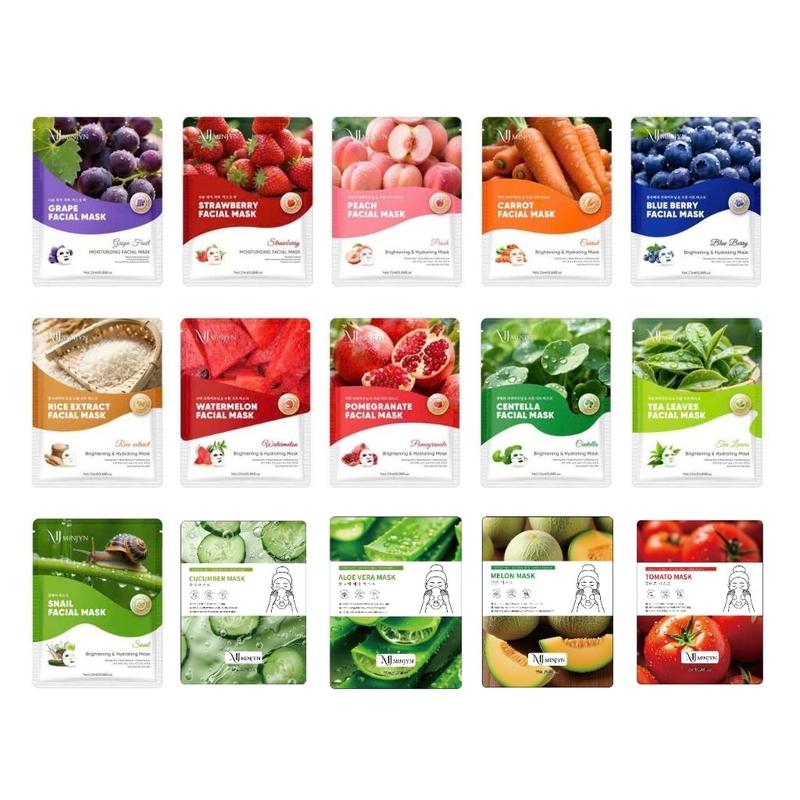 ( 200 ) Combo 200 Miếng Mặt Nạ MINJYN Mix 10 Vị Trái Cây Và Tinh Chất Hỗ Trợ Cấp Ẩm Và Dưỡng Sáng Da