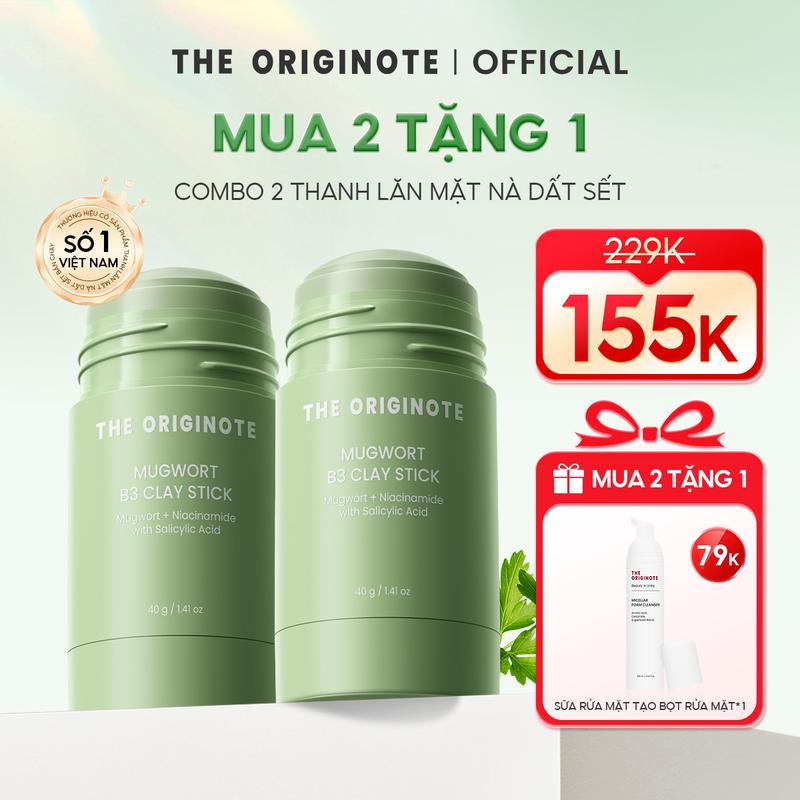 MUA 2 TẶNG 1- chỉ trong livestream Combo 2 Thanh lăn mặt nạ đất sét The Originote B3 Clay Stick Mask hỗ trợ cải thiện làn da 30G