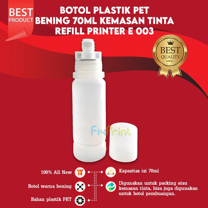 Gambar Botol Tinta Bening Kemasan Tinta Refill 003 70ml + Tutup dari FixPrint Plus Kota Administrasi Jakarta Pusat Tokopedia