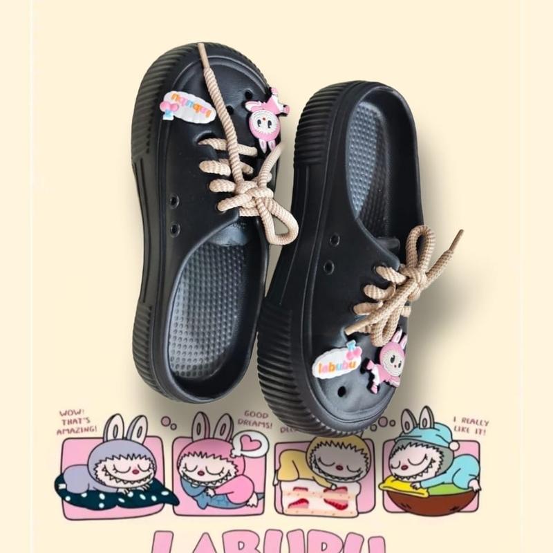 Best Seller. Sepatu Sandal LABUBU Baim Sandal DIY Sepatu Wedges Cewek 3