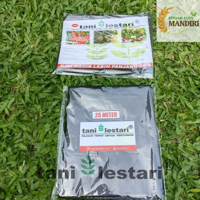 PLASTIK MULSA HITAM PERAK 25 METER MTR TANI LESTARI 4