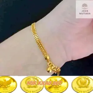 Gelang tangan tikar 5 Mili satu layer kering lapis koin 91