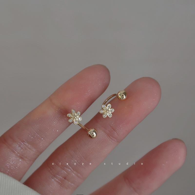  Bông Tai Vít Cánh Hoa Cho Nữ Bông Tai Hoa Mới Đơn Giản Thanh Lịch Hình Chữ U Quà Tặng 