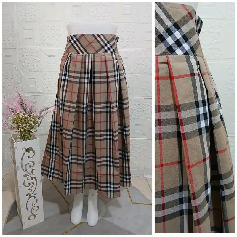 Rok Midi Flanel Kotak-kotak | Rok Tartan | Rok Flanel | Rok Midi Flanel | Rok Midi Semiwool | Rok Korean Style | Rok Midi Kekinian Pendek Dewasa 0