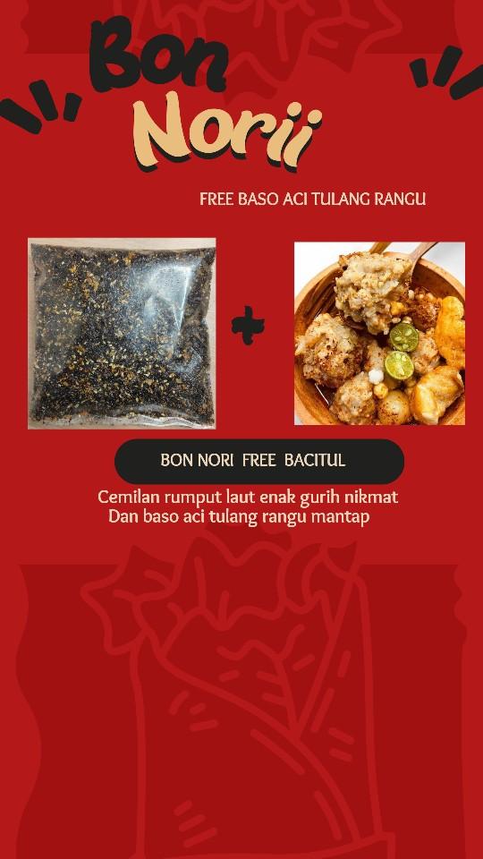 Product Introduction of 1BUNGKUS BON NORI 120gr FREE 1bungkus Bacitul  Food Seaweed Kering Makanan 1