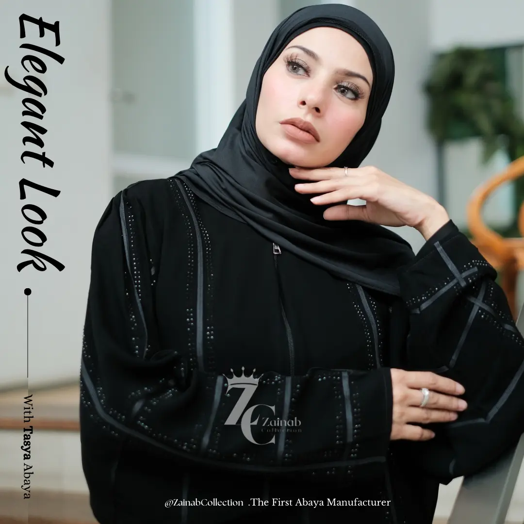 Tasya Abaya hitam turkey gamis syari muslimah bahan jetblack hitam kombinasi List.