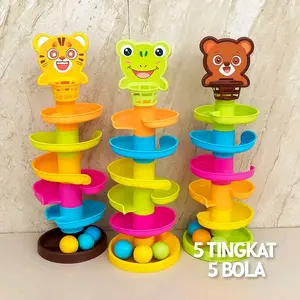 Rolling Ball Edukasi 5 Susun Jala SH 226 Mainan Edukasi Anak 5 Tingkat dengan 4 Bola Warna-warni