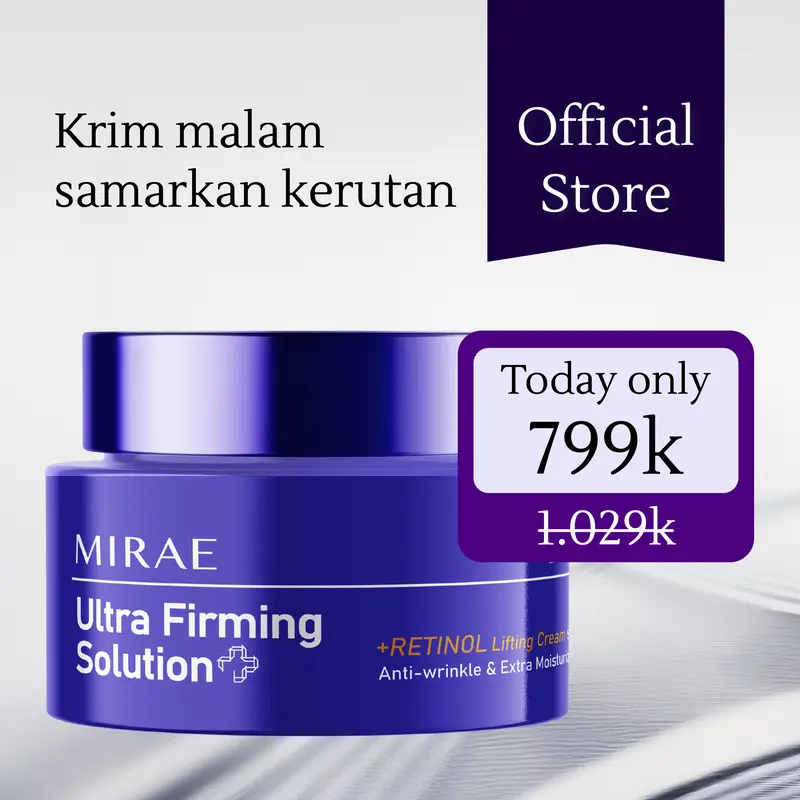 Mirae Retinol Lifting Cream 50ml | Ultra Firming Solution | Anti Wrinkle & Extra Moisturize | Atasi Kerutan & Melembabkan Kulit 0