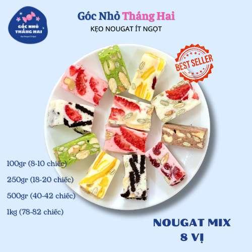  1Kg Kẹo hạnh phúc  nougat  không đường ít ngọt mix siêu hạt dinh dưỡng và hoa quả sấy thượng hạng 