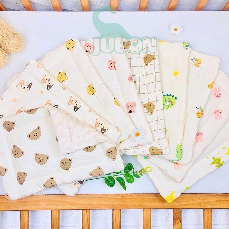 Gối Xô Muslin Hạt Đậu Mềm Mại Cho Bé , Gối Sơ Sinh Cho Bé