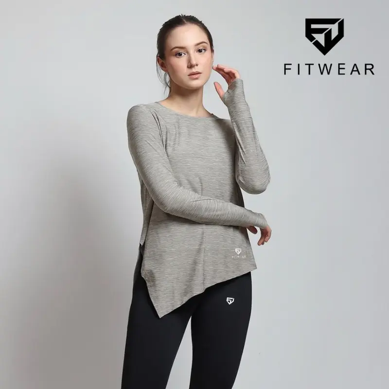 Fitwear - Kaos Olahraga Wanita FITWEAR NEW AURORA DRYFIT SIDE TIE OVERSIZE L/S - S - 2XL 8