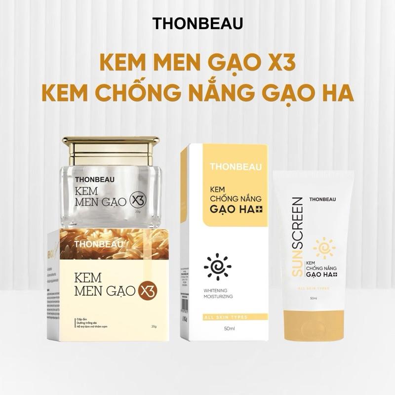Kem Men Gạo X3 + Kem Chống Nắng Chai Lớn