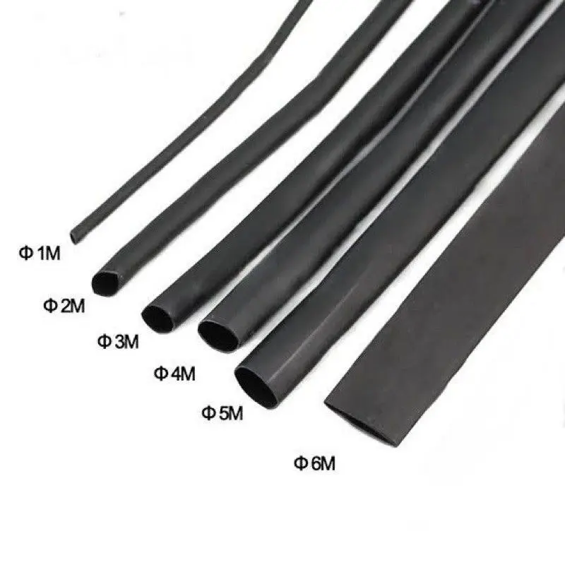 BARU!! Isolasi Bakar / Heatshrink Tube / Selongsong Kabel Bakar Selang Kabel 4mm Warna Hitam Harga Permeter 1