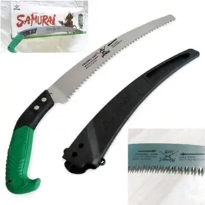 Gergaji Kopi Lengkung Samurai Kanzawa 15" Original Plus Sarung Plastik - Gergaji Pruning Tangkai Pohon Baja Asli - Graji Dahan Kopi Free Sarung