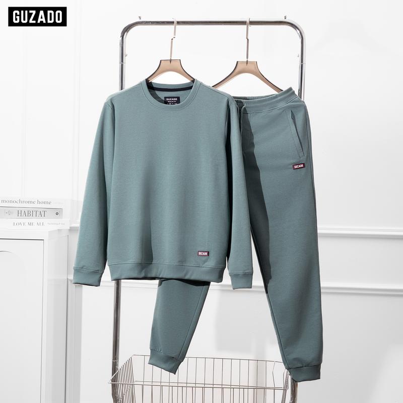 Bộ Thể Thao Nam GUZADO Bộ Đồ Chất Liệu Nỉ Cao Cấp Form Dáng Thể Thao Vận Động Thoải Mái GBN01