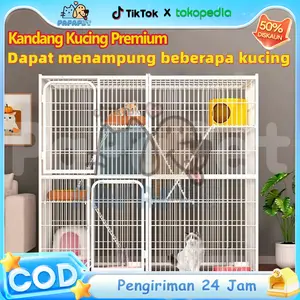 【Gajian Sale】Kandang Kucing Jumbo Premium  - Kandang Kucing & Kelinci Anti Lomcat/Loncat, Pagar Portable untuk Kucing, Anjing, dan Hewan Peliharaan Lain Anti Karat