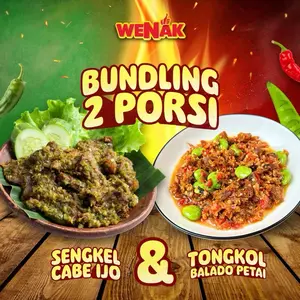 Wenak Paket Sengkel Cabe Ijo 200 gram + Tongkol Balado Pete 200 gram