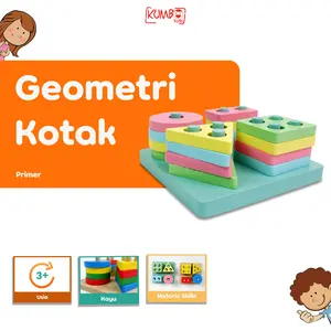 Mainan Edukasi Anak Puzzle Geometri Kotak Belajar Kado