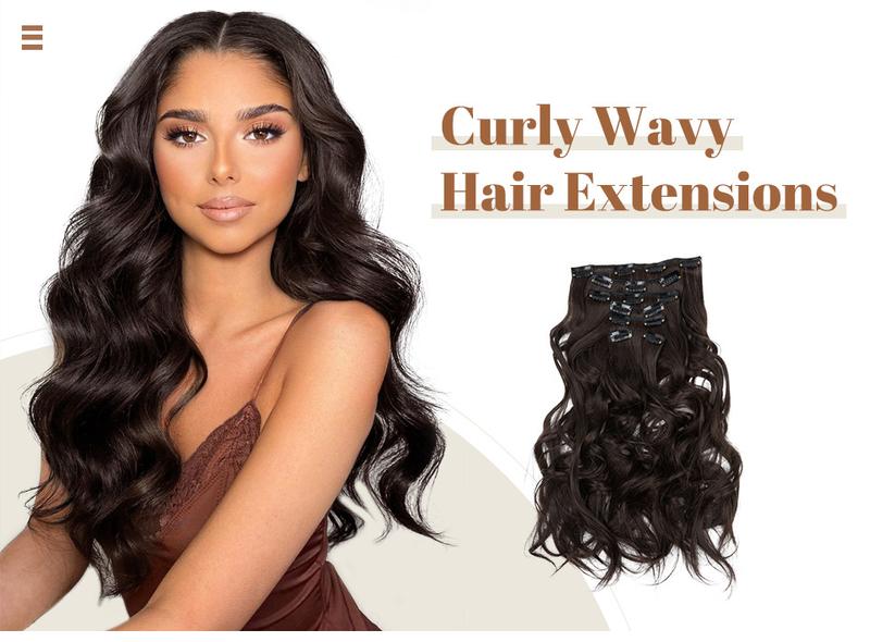 Product Introduction of European and American Fashion 16 Card 7-Piece Set Wig Set Women's Long Curly Hair High Temperature Matte Silk Hair Extension Cross-Border Foreign Trade 0