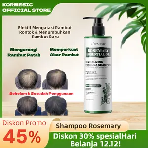 KORMESIC Shampoo Rosemary Murni 500ml Solusi Rambut Rontok & Berminyak BPOM Non-SLS Dengan Jahe Niacinamide Vitamin B5 Mengurangi Rambut Patah Memperkuat Akar Rambut