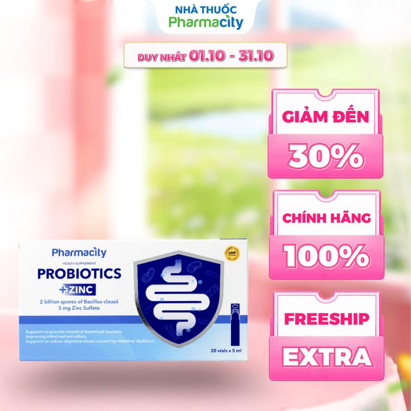 Thực phẩm bảo vệ sức khỏe Probiotics + Zinc (Hộp 20 ống x 5ml)