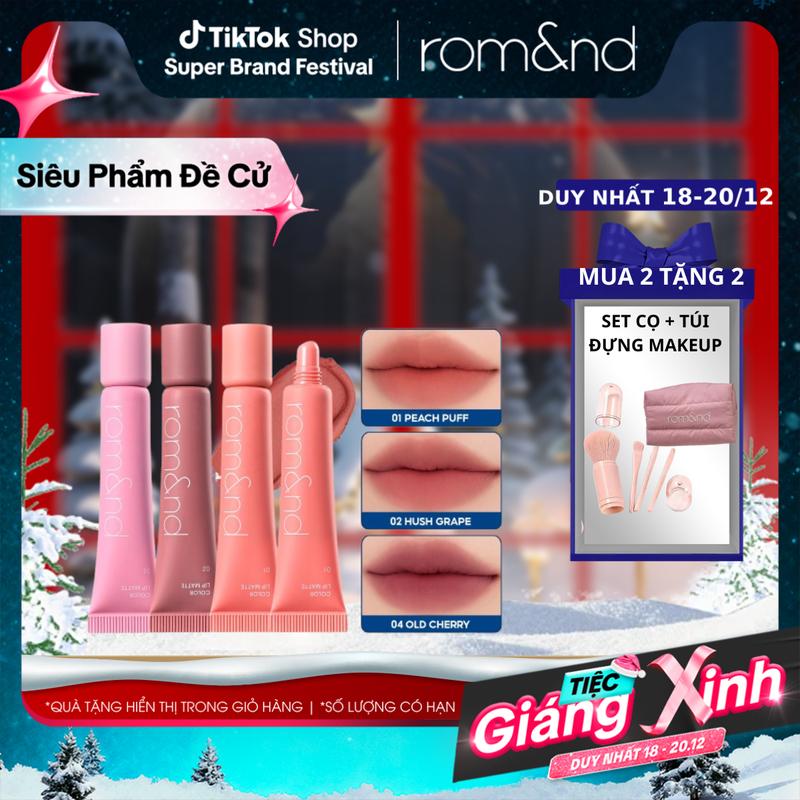 NEW Rom&nd Son Bùn Kiêm Má Hồng Romand Color Lip Matte 8g