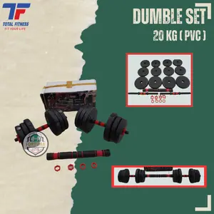 Fortuna Fitness Dumble Set Plastik 20 Kg Barbel Dumbbell Set Total Fitness 2 Stik Pendek 1 Connector & 12 Lempeng Plate Original