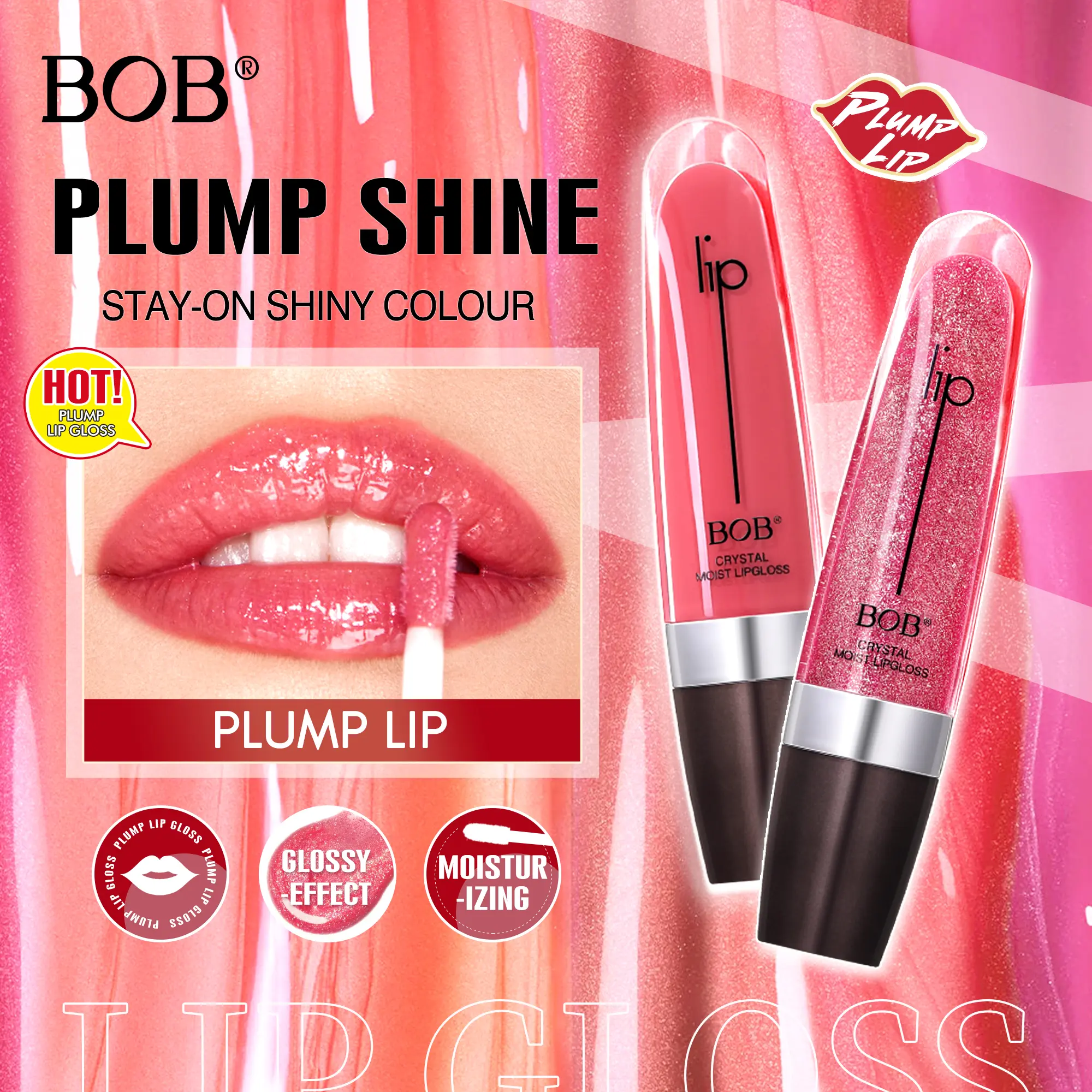 BOB Crystal Moist Lipgloss Plump Shine Glossy-effect Moisturizing