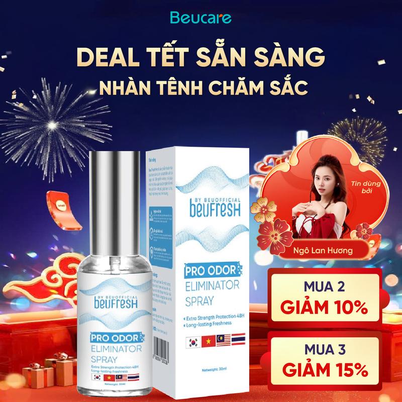  BEUFRESH PRO Xịt Khử Mùi Toàn Thân Cảm Giác Dễ Chịu Hỗ Trợ Giảm Thiểu Mồ Hôi - XN604 cho nam không ố vàng lăn nữ 