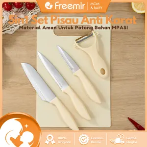 [EXCLUSIVE] freemir Set Pisau Dapur 5in1 Tajam Anti Karat Stainless Steel Food Grade Alat Potong Sayur Buah Daging MPASI Multifungsi Perlengkapan Dapur Lengkap Kitchenware Premium