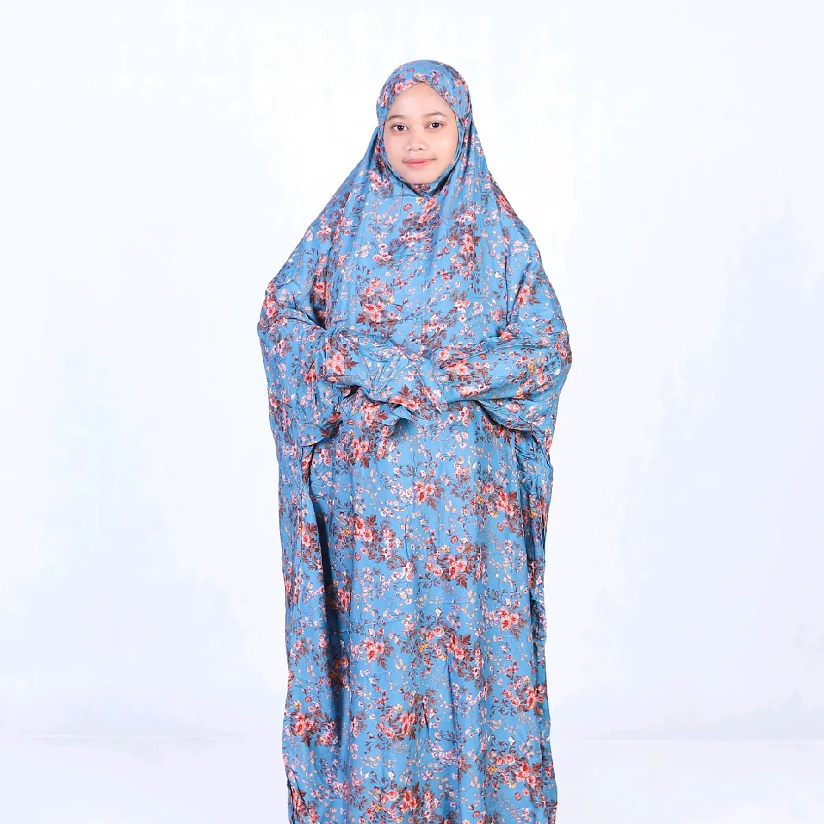 Mukena Dewasa Terusan Motif Bunga By Feli.id - Bahan Rayon Premium Nyaman - Muslim, Panjang