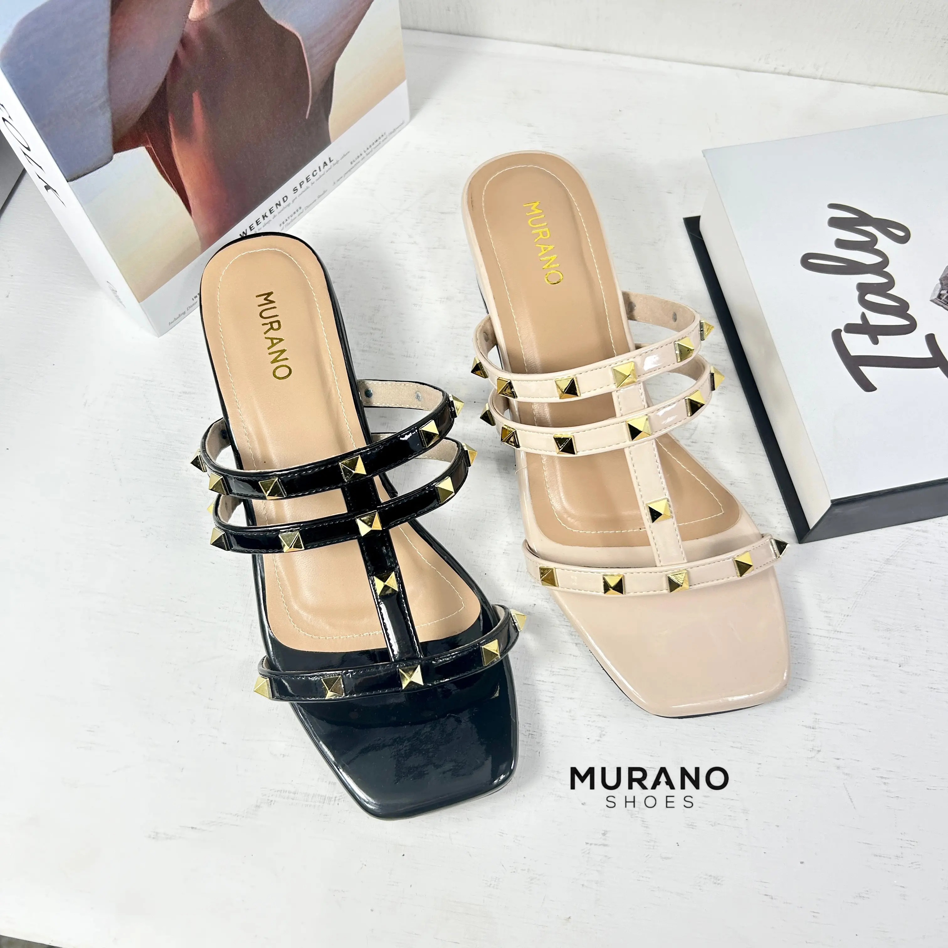 MURANO Silvia Series Size 36 - 48 Sandal Wanita Heel / Hak 3 Cm Sendal