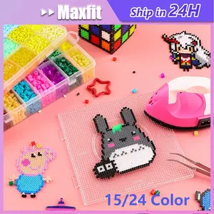 5600Pcs Diy Perler Beads Manik-Manik Sekering Kit Mainan 5.5 Mm Manik-Manik Besar Puzzle Manik-Manik 3D Kerajinan Mainan Manik Manik Anak Dengan Aksesoris Mainan Edukasi