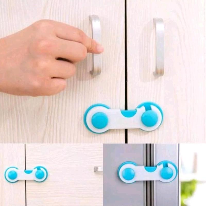 Pengaman Laci Lemari Pintu Kulkas /pengait laci safety lock serbaguna Bayi 0