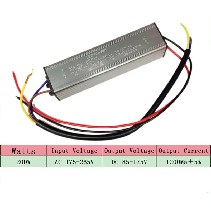 Bộ điều khiển LED không thấm nước, OIMG, Điện áp đơn, Nguồn điện, Có sẵn trong 8-30W, 50W, 100W, 150W, 200W, Công suất cao, AC175-265V, DC85-175V, Chống thấm nước IP66 6