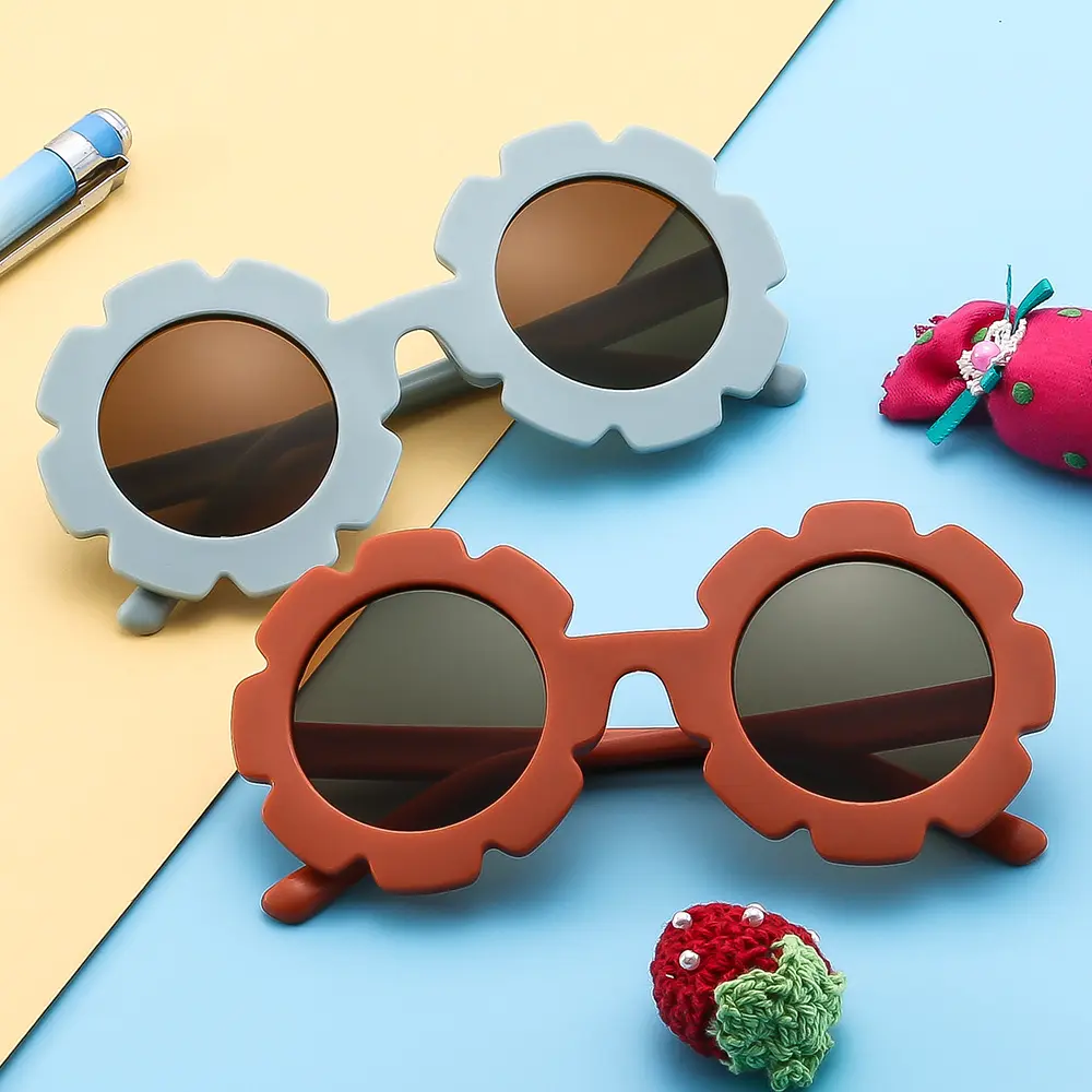 Children's sunglasses travel sun protection UV sunflower sunglasses cute flower baby decoration children's glasses