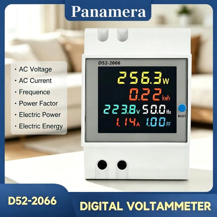 Current Metre Display Promo D52-2066 Smart Meter 6IN1 Display Digital DIN RAIL AC Monitor ...