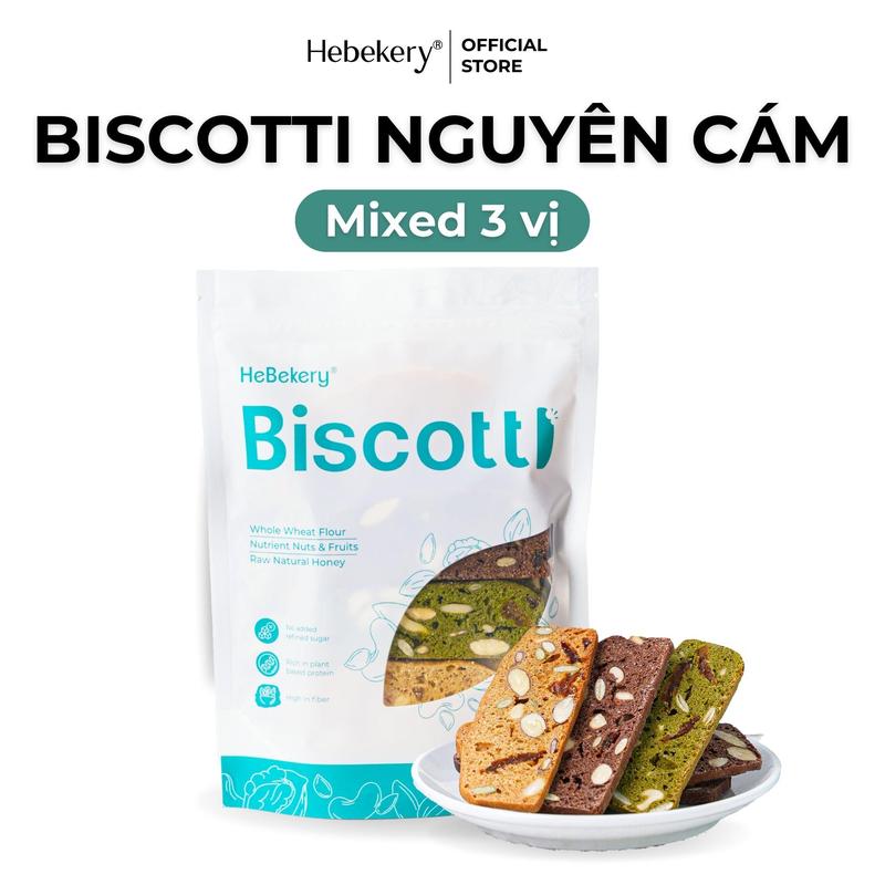 BISCOTTI Bánh Nướng Nguyên Cám Healthy - 250gr - Vani, Choco, Matcha Ăn Vặt Snack Food Thức Ăn biscotti Socola