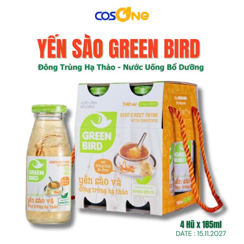 Yến Sào & Đông Trùng Hạ Thảo - Nước Uống Bổ Dưỡng 4 Hũ x 185ml - Hộp Vàng Cam - Tăng Cường Sinh Lực & Giảm Mệt Mỏi