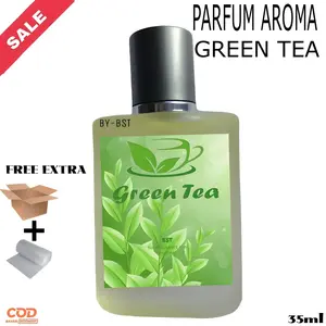 Parfum Green Tea \ Parfum Uniseks Tahan Lama | Parfum Rasa Green Tea 35ml Teh Perfume Wangi Terwangi Pewangi Kuning Bunga Perempuan